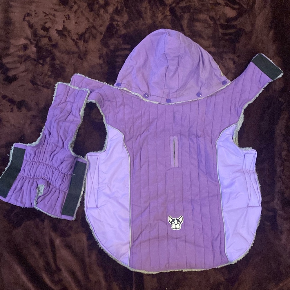 Dog Coat with detachable hood.